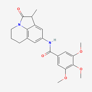 molecular formula C22H24N2O5 B6492188 3,4,5-trimethoxy-N-{3-methyl-2-oxo-1-azatricyclo[6.3.1.0^{4,12}]dodeca-4,6,8(12)-trien-6-yl}benzamide CAS No. 898454-41-6