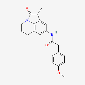 2-(4-methoxyphenyl)-N-{3-methyl-2-oxo-1-azatricyclo[6.3.1.0^{4,12}]dodeca-4,6,8(12)-trien-6-yl}acetamide