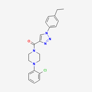 molecular formula C21H22ClN5O B6492203 1-(2-chlorophenyl)-4-[1-(4-ethylphenyl)-1H-1,2,3-triazole-4-carbonyl]piperazine CAS No. 1326920-20-0