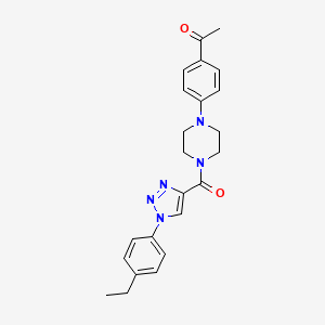 molecular formula C23H25N5O2 B6492216 1-(4-{4-[1-(4-ethylphenyl)-1H-1,2,3-triazole-4-carbonyl]piperazin-1-yl}phenyl)ethan-1-one CAS No. 1326892-25-4