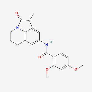 molecular formula C21H22N2O4 B6492219 2,4-dimethoxy-N-{3-methyl-2-oxo-1-azatricyclo[6.3.1.0^{4,12}]dodeca-4,6,8(12)-trien-6-yl}benzamide CAS No. 898426-54-5