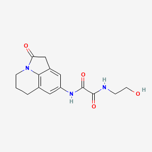 N-(2-hydroxyethyl)-N'-{2-oxo-1-azatricyclo[6.3.1.0^{4,12}]dodeca-4,6,8(12)-trien-6-yl}ethanediamide