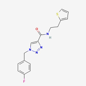 molecular formula C16H15FN4OS B6492249 1-[(4-fluorophenyl)methyl]-N-[2-(thiophen-2-yl)ethyl]-1H-1,2,3-triazole-4-carboxamide CAS No. 1326893-07-5
