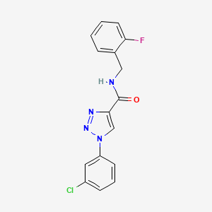 molecular formula C16H12ClFN4O B6492257 1-(3-chlorophenyl)-N-[(2-fluorophenyl)methyl]-1H-1,2,3-triazole-4-carboxamide CAS No. 1326893-11-1