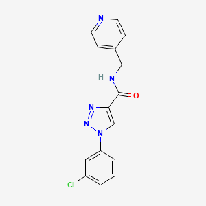 molecular formula C15H12ClN5O B6492261 1-(3-chlorophenyl)-N-[(pyridin-4-yl)methyl]-1H-1,2,3-triazole-4-carboxamide CAS No. 1326932-10-8