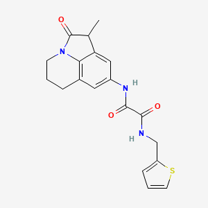 molecular formula C19H19N3O3S B6492262 N-{3-methyl-2-oxo-1-azatricyclo[6.3.1.0^{4,12}]dodeca-4,6,8(12)-trien-6-yl}-N'-[(thiophen-2-yl)methyl]ethanediamide CAS No. 898411-42-2