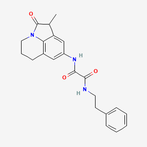 N-{3-methyl-2-oxo-1-azatricyclo[6.3.1.0^{4,12}]dodeca-4,6,8(12)-trien-6-yl}-N'-(2-phenylethyl)ethanediamide