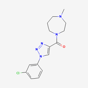 molecular formula C15H18ClN5O B6492270 1-[1-(3-chlorophenyl)-1H-1,2,3-triazole-4-carbonyl]-4-methyl-1,4-diazepane CAS No. 1326899-46-0