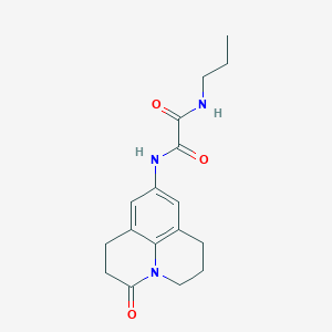 molecular formula C17H21N3O3 B6492277 N'-{2-oxo-1-azatricyclo[7.3.1.0^{5,13}]trideca-5,7,9(13)-trien-7-yl}-N-propylethanediamide CAS No. 898455-80-6