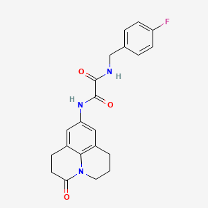 molecular formula C21H20FN3O3 B6492284 N'-[(4-fluorophenyl)methyl]-N-{2-oxo-1-azatricyclo[7.3.1.0^{5,13}]trideca-5,7,9(13)-trien-7-yl}ethanediamide CAS No. 898455-95-3