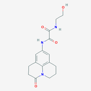 N-(2-hydroxyethyl)-N'-{2-oxo-1-azatricyclo[7.3.1.0^{5,13}]trideca-5,7,9(13)-trien-7-yl}ethanediamide