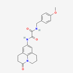 molecular formula C22H23N3O4 B6492295 N'-[(4-methoxyphenyl)methyl]-N-{2-oxo-1-azatricyclo[7.3.1.0^{5,13}]trideca-5,7,9(13)-trien-7-yl}ethanediamide CAS No. 898456-04-7