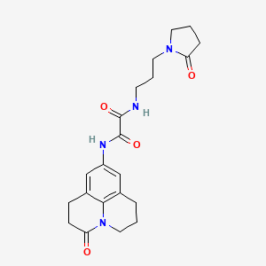 molecular formula C21H26N4O4 B6492312 N'-{2-oxo-1-azatricyclo[7.3.1.0^{5,13}]trideca-5,7,9(13)-trien-7-yl}-N-[3-(2-oxopyrrolidin-1-yl)propyl]ethanediamide CAS No. 898423-13-7