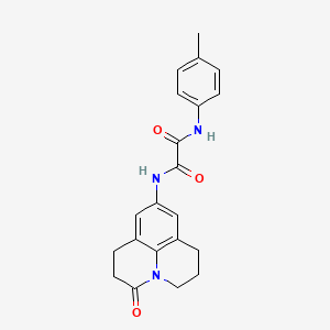N'-(4-methylphenyl)-N-{2-oxo-1-azatricyclo[7.3.1.0^{5,13}]trideca-5,7,9(13)-trien-7-yl}ethanediamide