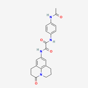 molecular formula C22H22N4O4 B6492328 N'-(4-acetamidophenyl)-N-{2-oxo-1-azatricyclo[7.3.1.0^{5,13}]trideca-5,7,9(13)-trien-7-yl}ethanediamide CAS No. 898423-33-1