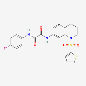molecular formula C21H18FN3O4S2 B6492350 N'-(4-fluorophenyl)-N-[1-(thiophene-2-sulfonyl)-1,2,3,4-tetrahydroquinolin-7-yl]ethanediamide CAS No. 898414-19-2