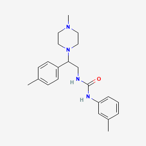 molecular formula C22H30N4O B6492352 1-(3-methylphenyl)-3-[2-(4-methylphenyl)-2-(4-methylpiperazin-1-yl)ethyl]urea CAS No. 898414-47-6