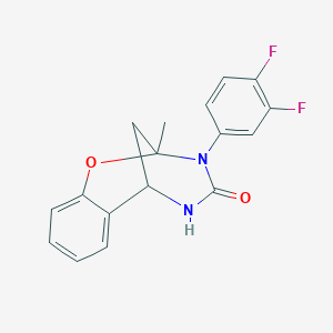 molecular formula C17H14F2N2O2 B6492376 10-(3,4-difluorophenyl)-9-methyl-8-oxa-10,12-diazatricyclo[7.3.1.0^{2,7}]trideca-2,4,6-trien-11-one CAS No. 899742-71-3