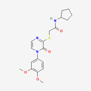 molecular formula C19H23N3O4S B6492398 N-cyclopentyl-2-{[4-(3,4-dimethoxyphenyl)-3-oxo-3,4-dihydropyrazin-2-yl]sulfanyl}acetamide CAS No. 899987-53-2