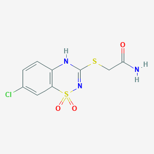 2-[(7-chloro-1,1-dioxo-4H-1lambda6,2,4-benzothiadiazin-3-yl)sulfanyl]acetamide