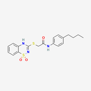 molecular formula C19H21N3O3S2 B6492431 N-(4-butylphenyl)-2-[(1,1-dioxo-4H-1lambda6,2,4-benzothiadiazin-3-yl)sulfanyl]acetamide CAS No. 886953-54-4