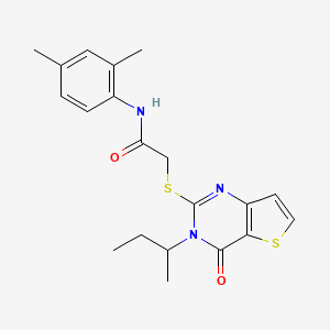 molecular formula C20H23N3O2S2 B6492458 2-{[3-(butan-2-yl)-4-oxo-3H,4H-thieno[3,2-d]pyrimidin-2-yl]sulfanyl}-N-(2,4-dimethylphenyl)acetamide CAS No. 1326884-00-7