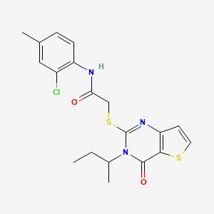 molecular formula C19H20ClN3O2S2 B6492464 2-{[3-(butan-2-yl)-4-oxo-3H,4H-thieno[3,2-d]pyrimidin-2-yl]sulfanyl}-N-(2-chloro-4-methylphenyl)acetamide CAS No. 1326845-83-3