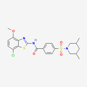 molecular formula C22H24ClN3O4S2 B6492497 N-(7-chloro-4-methoxy-1,3-benzothiazol-2-yl)-4-[(3,5-dimethylpiperidin-1-yl)sulfonyl]benzamide CAS No. 886948-54-5