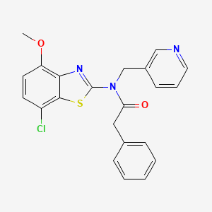 molecular formula C22H18ClN3O2S B6492505 N-(7-chloro-4-methoxy-1,3-benzothiazol-2-yl)-2-phenyl-N-[(pyridin-3-yl)methyl]acetamide CAS No. 886965-61-3