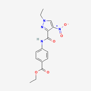 molecular formula C15H16N4O5 B6492518 ethyl 4-(1-ethyl-4-nitro-1H-pyrazole-3-amido)benzoate CAS No. 1326860-42-7