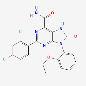 molecular formula C20H15Cl2N5O3 B6492570 2-(2,4-dichlorophenyl)-9-(2-ethoxyphenyl)-8-oxo-8,9-dihydro-7H-purine-6-carboxamide CAS No. 900011-08-7