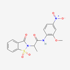 N-(2-methoxy-4-nitrophenyl)-2-(1,1,3-trioxo-2,3-dihydro-1lambda6,2-benzothiazol-2-yl)propanamide