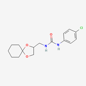 molecular formula C16H21ClN2O3 B6492582 1-(4-chlorophenyl)-3-({1,4-dioxaspiro[4.5]decan-2-yl}methyl)urea CAS No. 900006-56-6