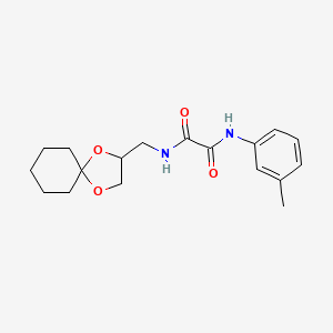 molecular formula C18H24N2O4 B6492588 N-({1,4-dioxaspiro[4.5]decan-2-yl}methyl)-N'-(3-methylphenyl)ethanediamide CAS No. 899958-06-6