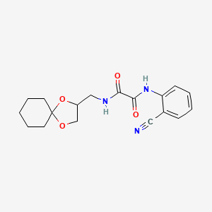 molecular formula C18H21N3O4 B6492595 N'-(2-cyanophenyl)-N-({1,4-dioxaspiro[4.5]decan-2-yl}methyl)ethanediamide CAS No. 899730-54-2