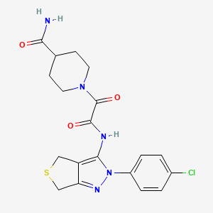 molecular formula C19H20ClN5O3S B6492613 1-({[2-(4-chlorophenyl)-2H,4H,6H-thieno[3,4-c]pyrazol-3-yl]carbamoyl}carbonyl)piperidine-4-carboxamide CAS No. 899741-86-7