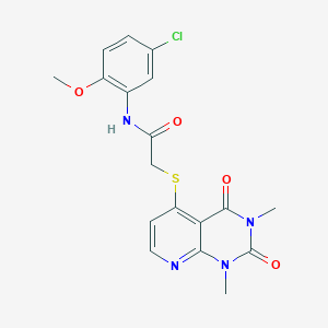 molecular formula C18H17ClN4O4S B6492615 N-(5-chloro-2-methoxyphenyl)-2-({1,3-dimethyl-2,4-dioxo-1H,2H,3H,4H-pyrido[2,3-d]pyrimidin-5-yl}sulfanyl)acetamide CAS No. 899988-47-7