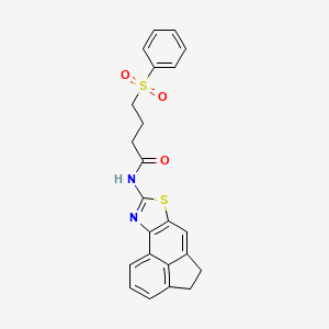 molecular formula C23H20N2O3S2 B6492666 4-(benzenesulfonyl)-N-{5-thia-3-azatetracyclo[6.6.1.0^{2,6}.0^{11,15}]pentadeca-1(15),2(6),3,7,11,13-hexaen-4-yl}butanamide CAS No. 922908-19-8