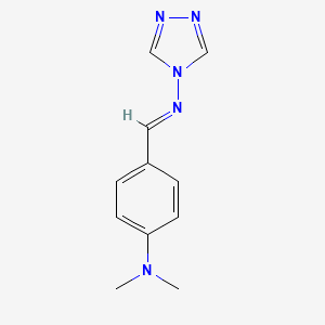 molecular formula C11H13N5 B6492681 N,N-dimethyl-4-[(1E)-[(4H-1,2,4-triazol-4-yl)imino]methyl]aniline CAS No. 18998-51-1