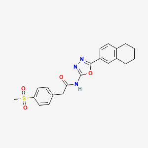 2-(4-methanesulfonylphenyl)-N-[5-(5,6,7,8-tetrahydronaphthalen-2-yl)-1,3,4-oxadiazol-2-yl]acetamide