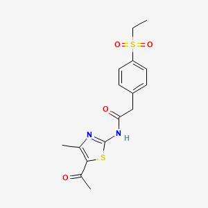 molecular formula C16H18N2O4S2 B6492695 N-(5-acetyl-4-methyl-1,3-thiazol-2-yl)-2-[4-(ethanesulfonyl)phenyl]acetamide CAS No. 941884-37-3