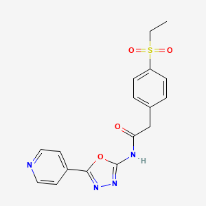 molecular formula C17H16N4O4S B6492707 2-[4-(ethanesulfonyl)phenyl]-N-[5-(pyridin-4-yl)-1,3,4-oxadiazol-2-yl]acetamide CAS No. 919760-22-8