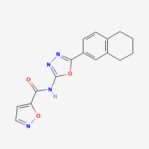 molecular formula C16H14N4O3 B6492729 N-[5-(5,6,7,8-tetrahydronaphthalen-2-yl)-1,3,4-oxadiazol-2-yl]-1,2-oxazole-5-carboxamide CAS No. 941869-21-2