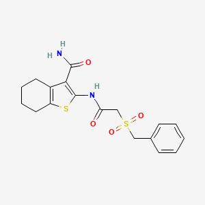molecular formula C18H20N2O4S2 B6492850 2-(2-phenylmethanesulfonylacetamido)-4,5,6,7-tetrahydro-1-benzothiophene-3-carboxamide CAS No. 922450-51-9