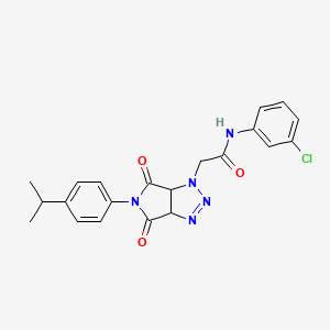 molecular formula C21H20ClN5O3 B6492895 N-(3-chlorophenyl)-2-{4,6-dioxo-5-[4-(propan-2-yl)phenyl]-1H,3aH,4H,5H,6H,6aH-pyrrolo[3,4-d][1,2,3]triazol-1-yl}acetamide CAS No. 1052562-11-4