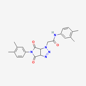 molecular formula C22H23N5O3 B6492919 N-(3,4-dimethylphenyl)-2-[5-(3,4-dimethylphenyl)-4,6-dioxo-1H,3aH,4H,5H,6H,6aH-pyrrolo[3,4-d][1,2,3]triazol-1-yl]acetamide CAS No. 1008227-67-5