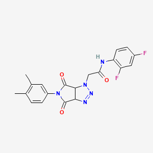 molecular formula C20H17F2N5O3 B6492920 N-(2,4-difluorophenyl)-2-[5-(3,4-dimethylphenyl)-4,6-dioxo-1H,3aH,4H,5H,6H,6aH-pyrrolo[3,4-d][1,2,3]triazol-1-yl]acetamide CAS No. 1008262-55-2