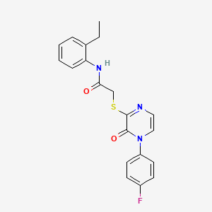 molecular formula C20H18FN3O2S B6492952 N-(2-ethylphenyl)-2-{[4-(4-fluorophenyl)-3-oxo-3,4-dihydropyrazin-2-yl]sulfanyl}acetamide CAS No. 895104-08-2