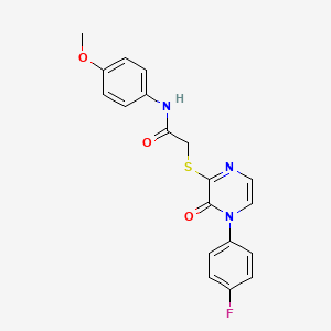 molecular formula C19H16FN3O3S B6492953 2-{[4-(4-fluorophenyl)-3-oxo-3,4-dihydropyrazin-2-yl]sulfanyl}-N-(4-methoxyphenyl)acetamide CAS No. 895104-14-0