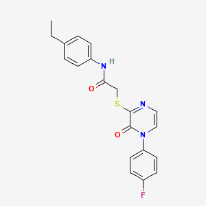 molecular formula C20H18FN3O2S B6492974 N-(4-ethylphenyl)-2-{[4-(4-fluorophenyl)-3-oxo-3,4-dihydropyrazin-2-yl]sulfanyl}acetamide CAS No. 899965-30-1